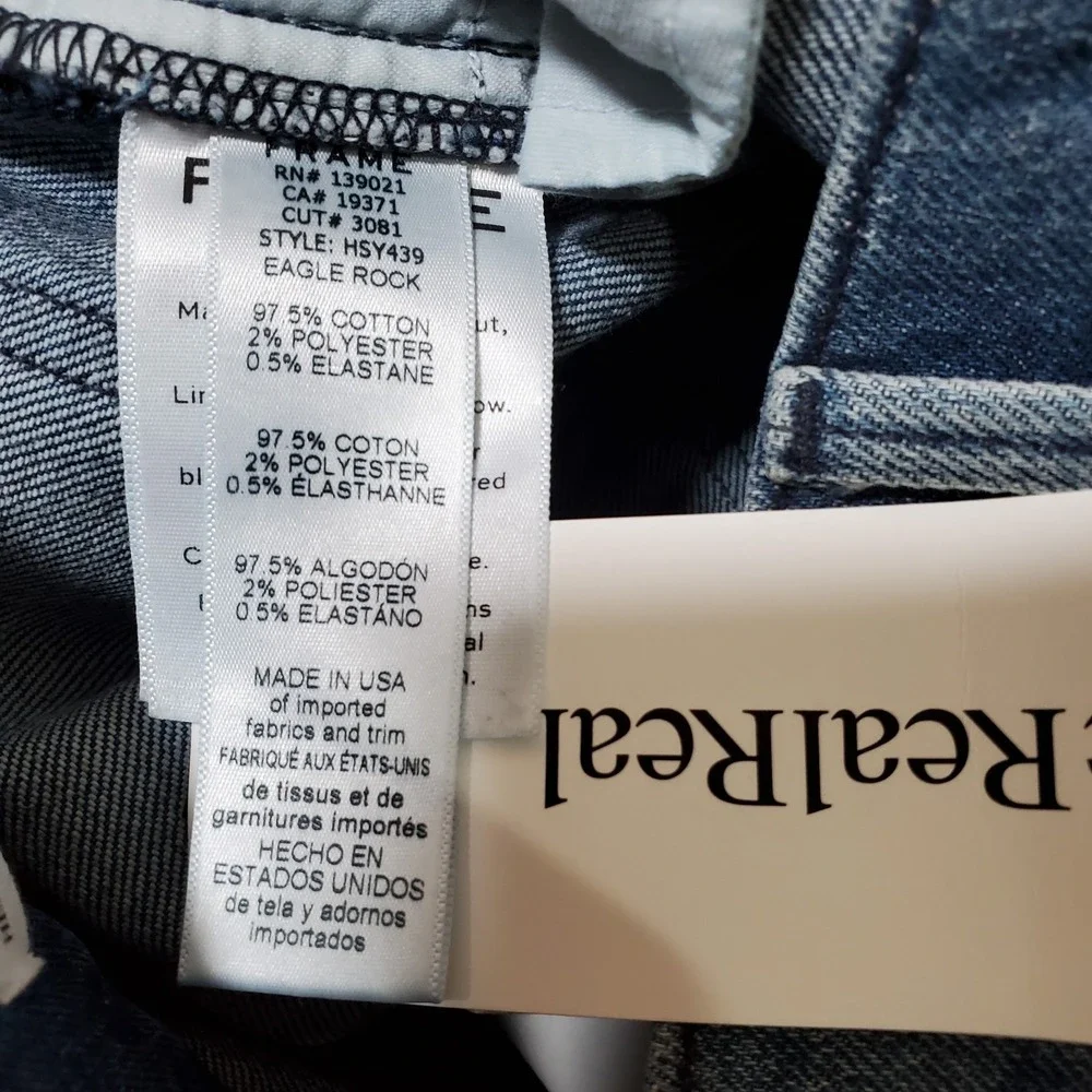 Frame Heritage Denim Le Sylvie Straight Jeans 27X28 Size 24‎ Capsule Elevated